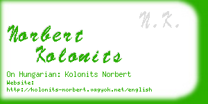 norbert kolonits business card